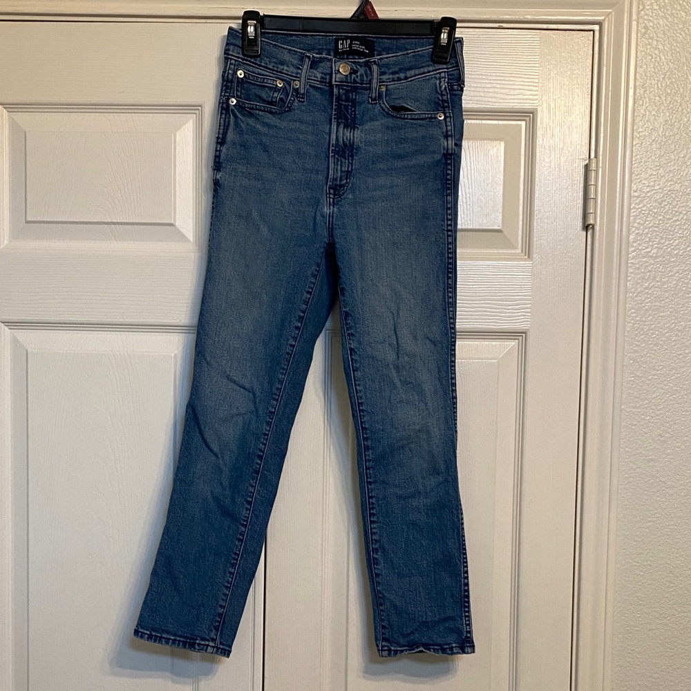GAP Women's High Rise Vintage Slim Blue Denim